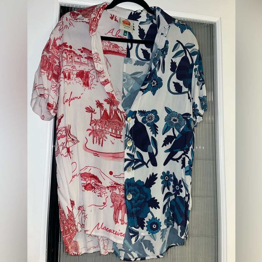 Farm Rio short sleeve button down, size XS